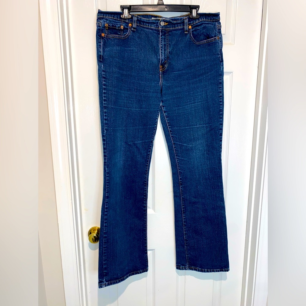 Levi's Women's Boot Cut Jeans - Dark Blue Size 16 Tall